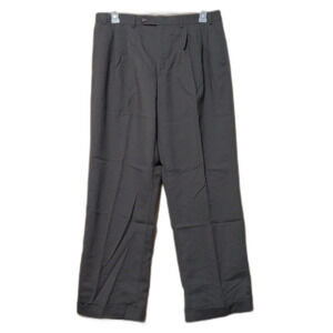 🎉5 for $20🎉 Chaps Mens 36x30 dark gray green Wool slacks pleated cuffed Preppy